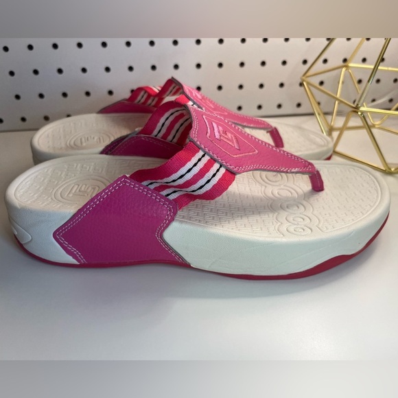 TheraSandal by TheraShoe Flip Flop Thong Therapy Molded Insole Pink Leather - Picture 6 of 14